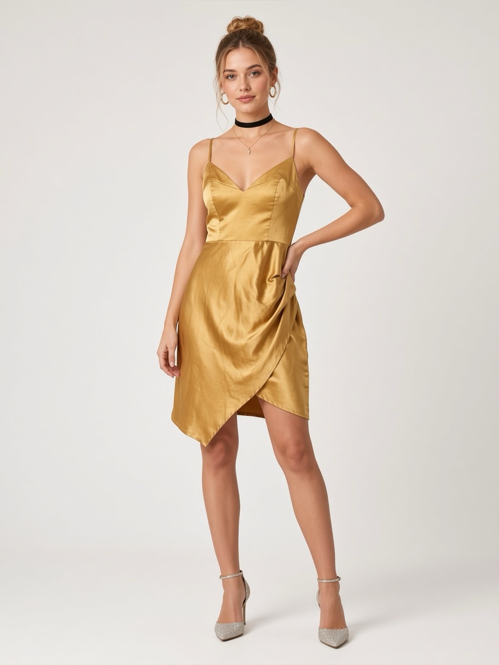 Belle Halloween Costume - Angel Biba Yellow Satin Sweetheart Slip Dress Size XS